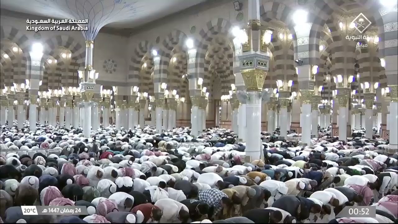 صلاة التهجد من #المسجد_النبوي_الشريف بـالمدينة المنورة ليلة 24 #رمضان 1447هـ