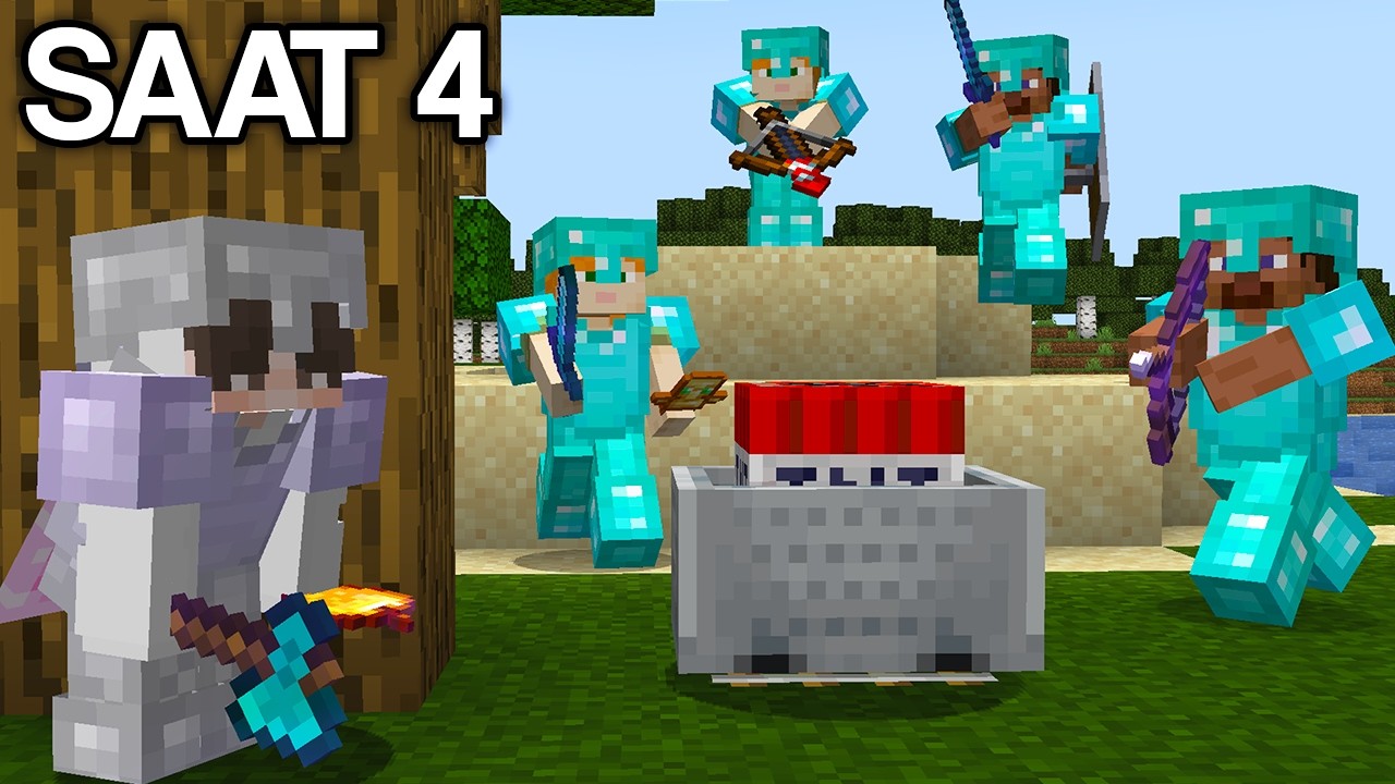 Minecraft'ta 100 AVCIYA KARŞI 24 Saat Hayatta Kalmak