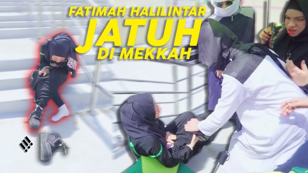 KASIHAN FATIMAH HALILINTAR TERJATUH DITENGAH PANAS TERIK JABAL RAHMAH MEKAH. SEMUA TERKEJUT PANIK