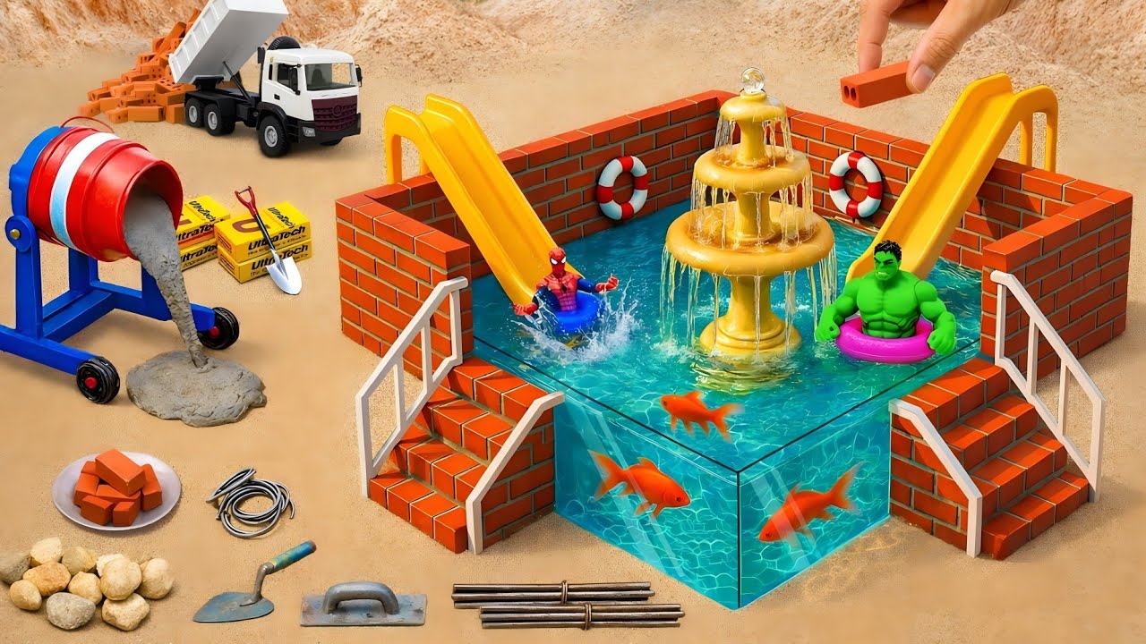 DIY Mini Truck Road Making | Mini Construction Road Project with Toy Trucks | Satisfying Build