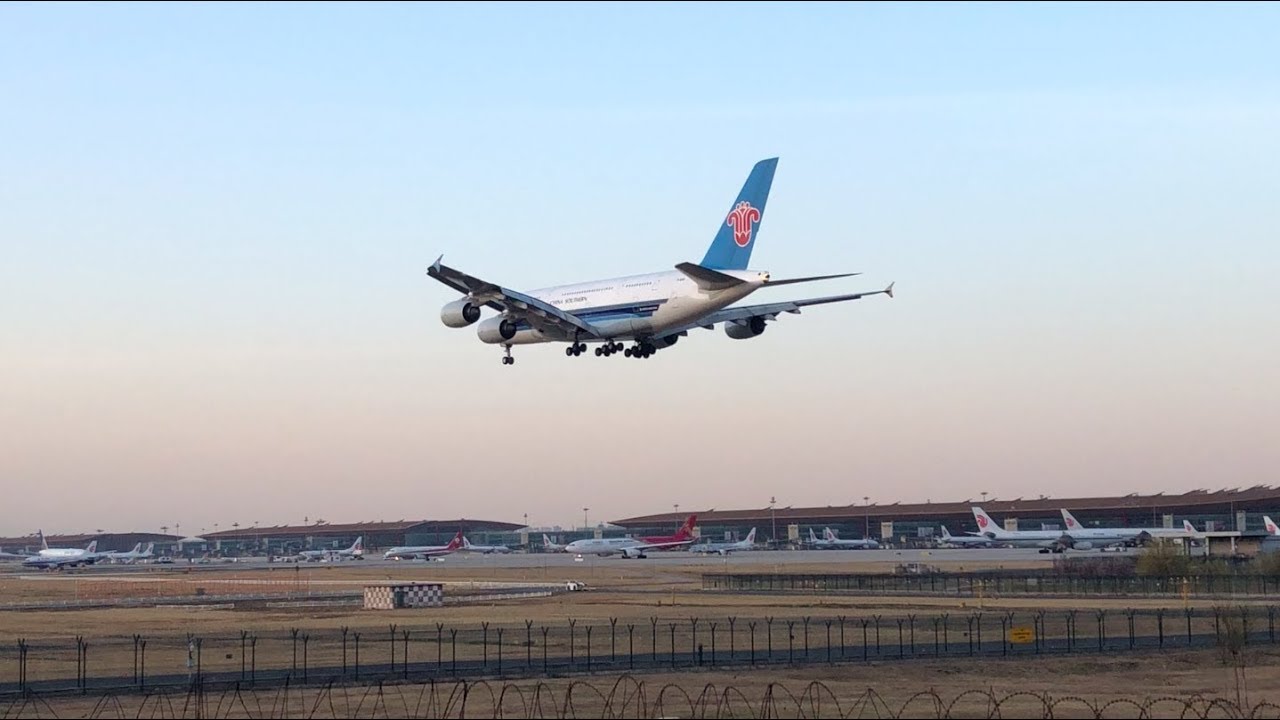 China Southern Airlines A380 Landing at Beijing