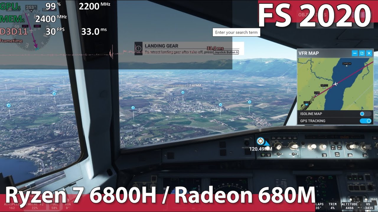 Flight Simulator 2020 | AMD Ryzen 7 6800H APU | Radeon 680M (6900HS, 6800HS, 6800U) Gameplay Test