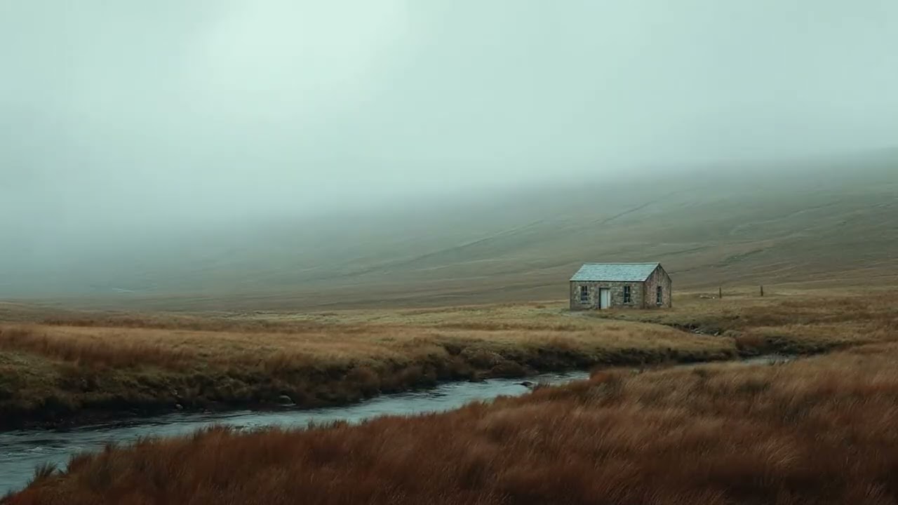 Misty Moorland Cottage ❄️ Medieval Ambience (1 Hour)