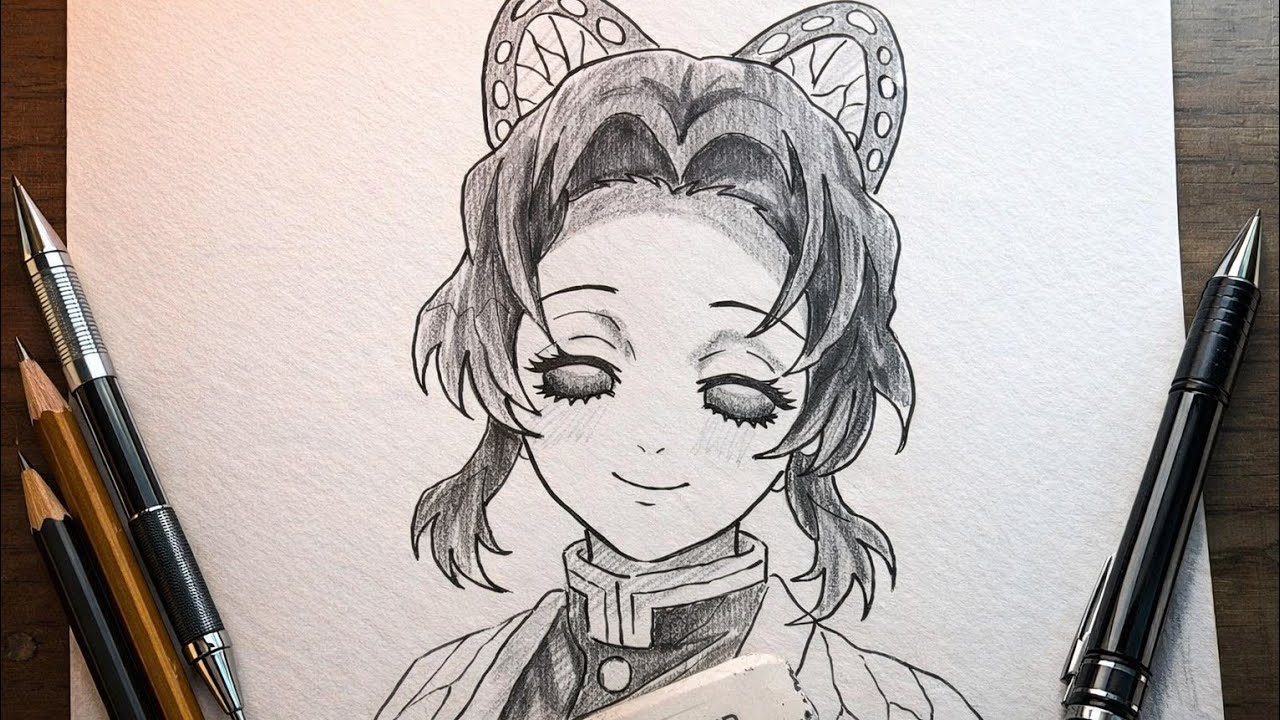 How to draw Shinobu Kocho from Demon Slayer | Anime drawing videos for beginners | Anime drawing