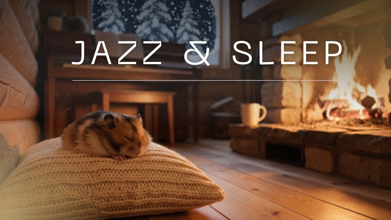 Cozy Winter Jazz – Fireplace Cabin Ambience for Sleep