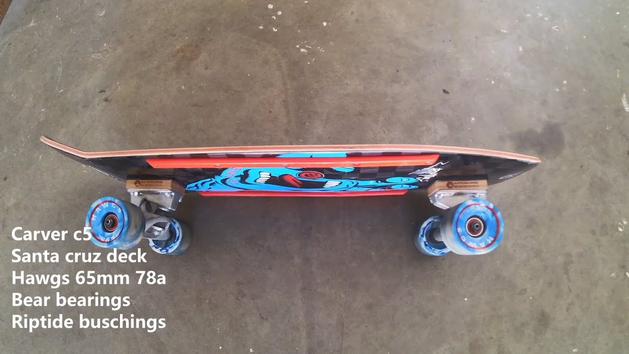 Santa Cruz Screaming Hand Carver C5 trucks Custom Surfskate setup Review