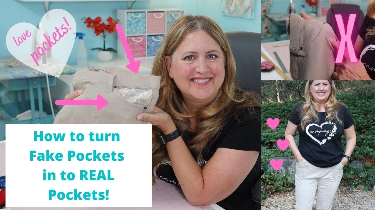 How to sew REAL pants pockets out of FAKE pockets