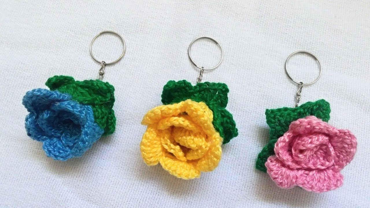 CHAVEIRO DE FLOR DE CROCHÊ FÁCIL