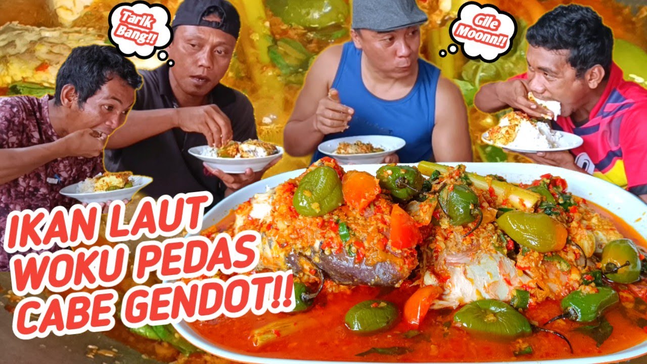 GILA,,PEDES MAKIN NARIK!!MUKBANG IKAN LAUT WOKU CABE GENDOT!!