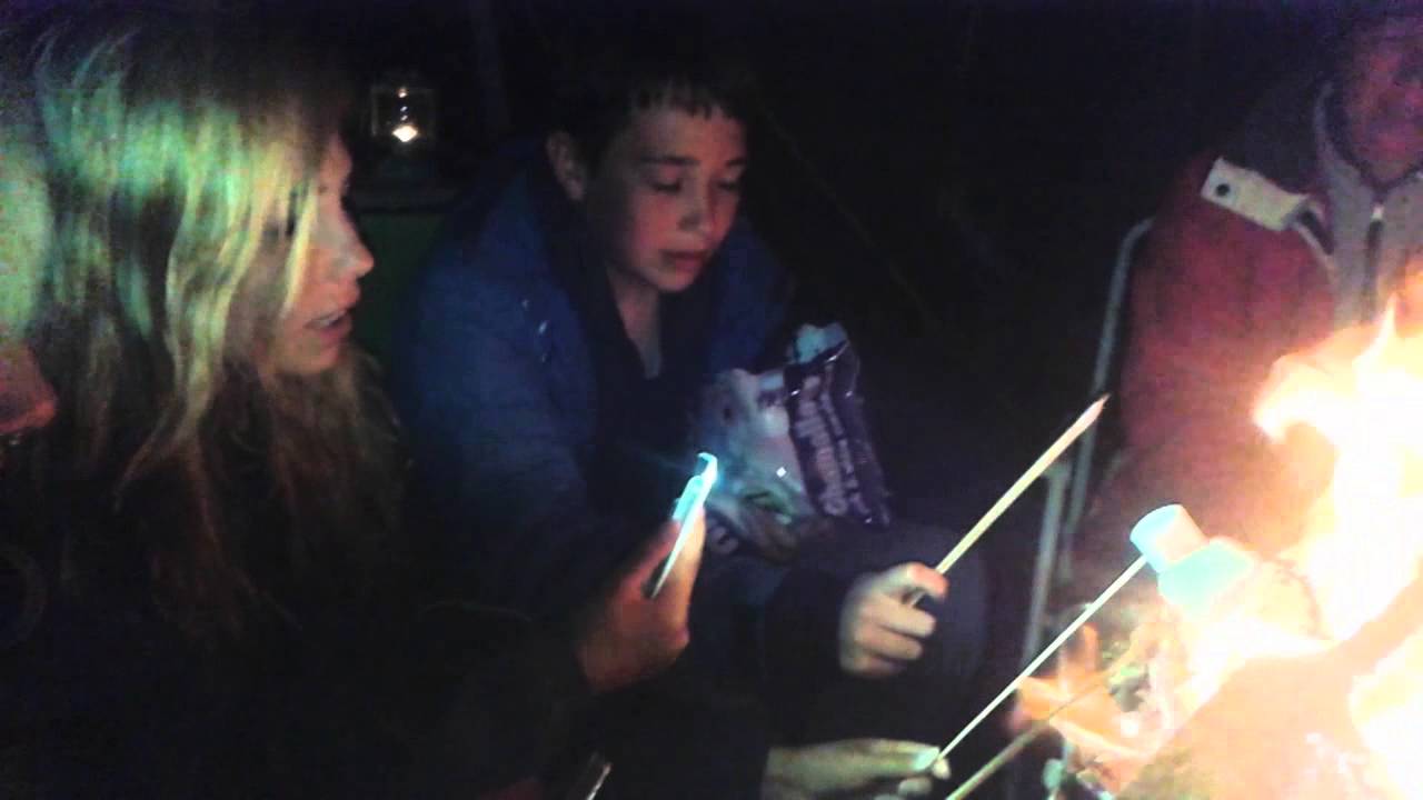 Cooking marshmallow on the camp fire