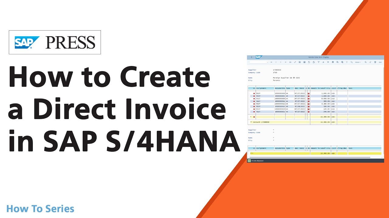 Как создать прямой счет-фактуру в SAP S/4HANA