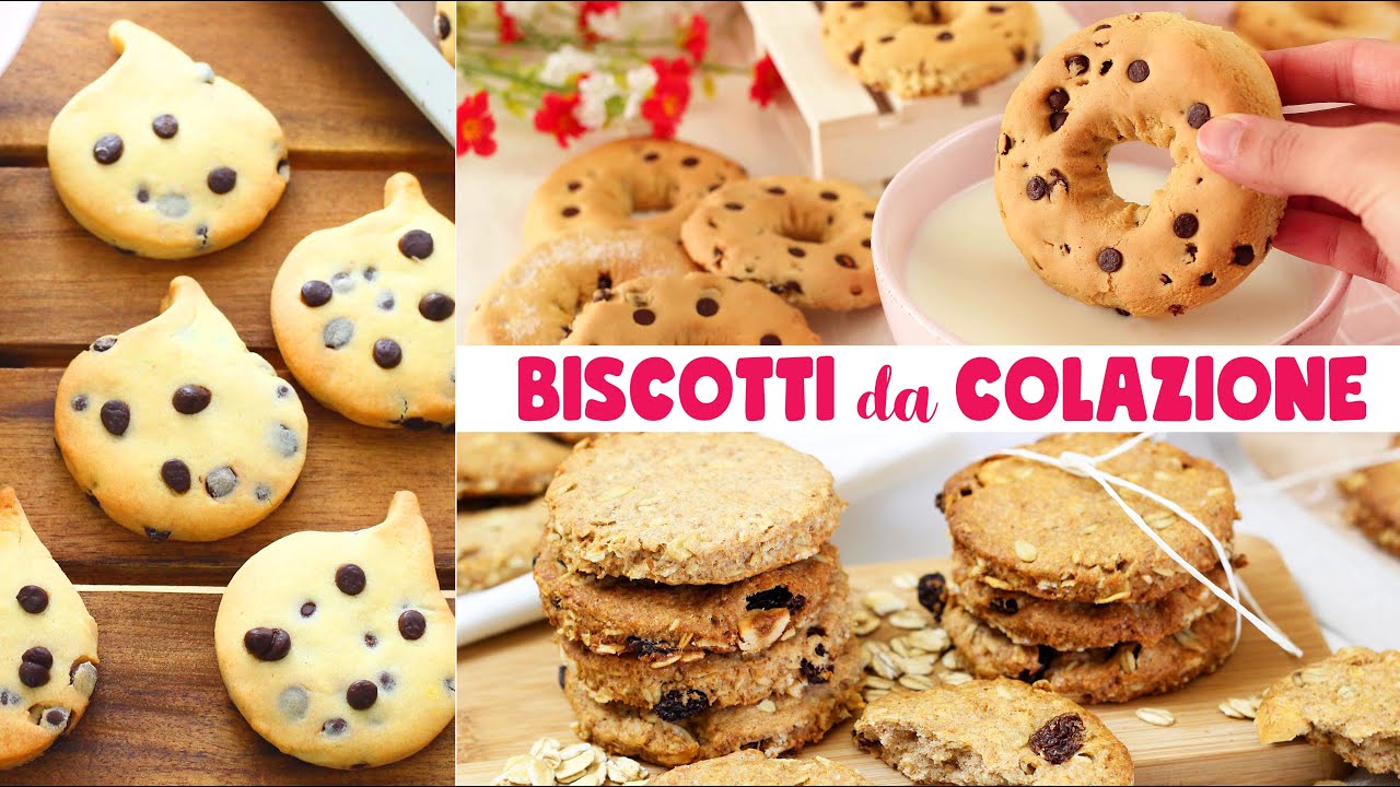 BISCOTTI per la COLAZIONE 🍪3 Ricette facili e da inzuppare - Breakfast biscuits