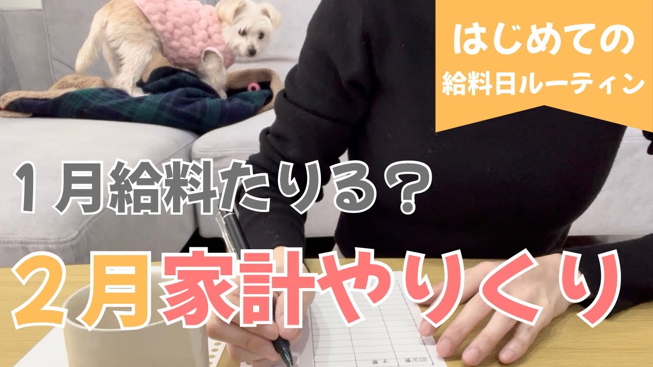 【1月給料公開】2月の生活費予算立て　4人と1匹家族のリアル家計！