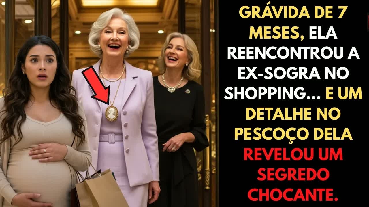 ❤️GRÁVIDA DE 7 MESES, ELA ENCONTRA A EX-SOGRA NO SHOPPING E UM DETALHE NO PESCOÇO REVELA UM SEGREDO.