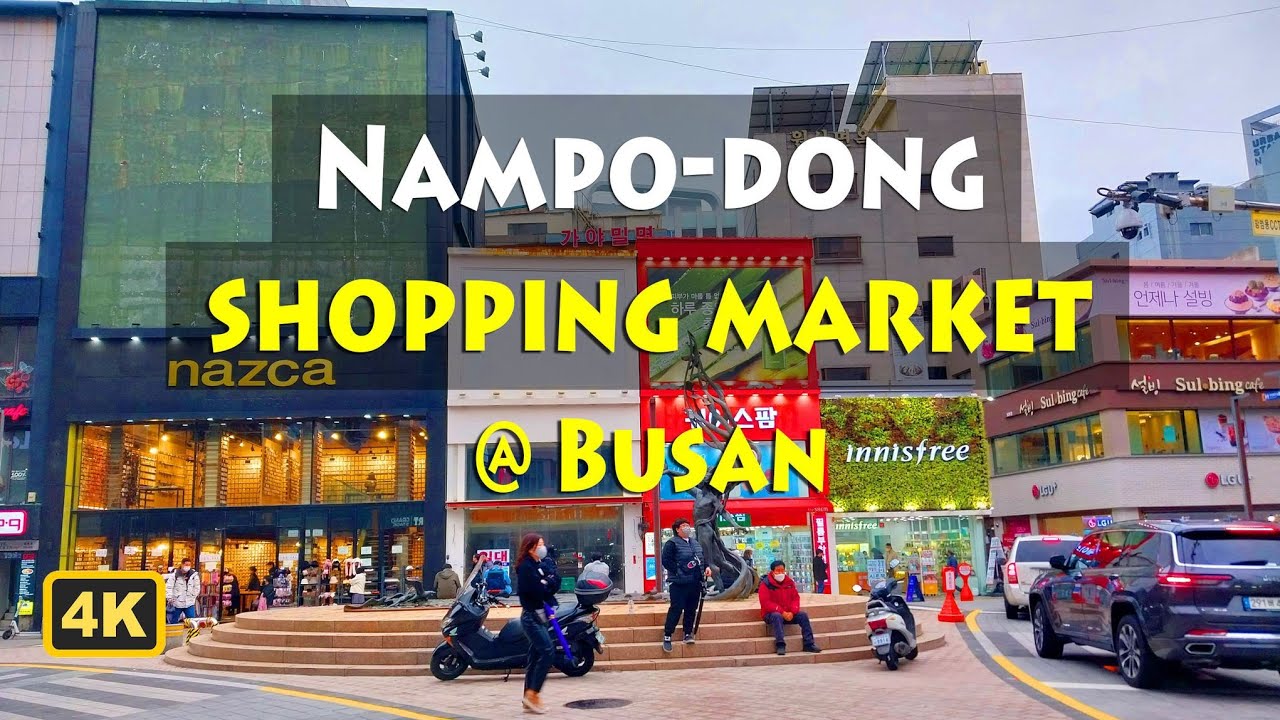 4K WALK - NAMPO-DONG SHOPPING MARKET IN BUSAN SOUTH KOREA, FEBRUARY 18, 2023
