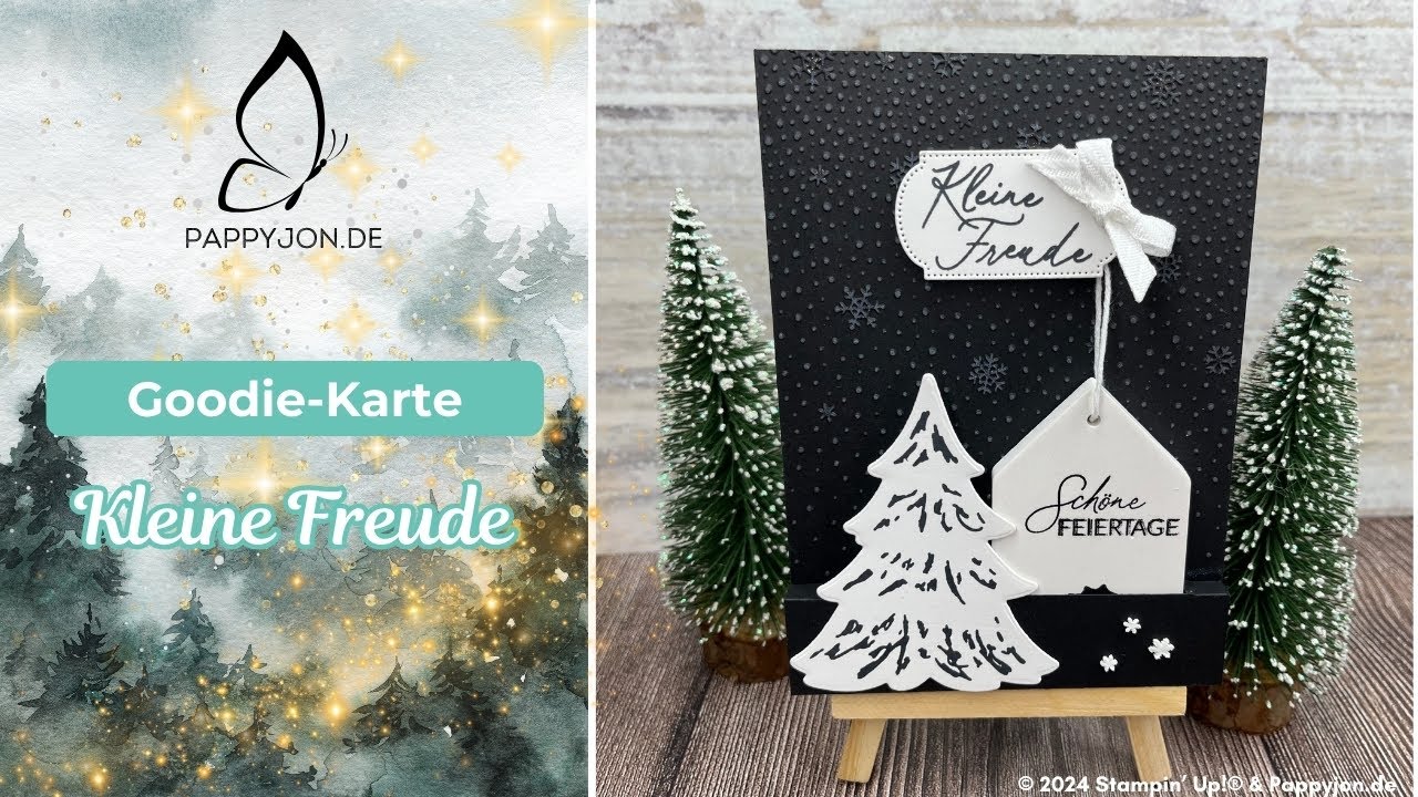 Goodie-Karte Kleine Freude | DIY | Elegante Weihnachtskarte in Schwarz-Weiß | Step by step Anleitung