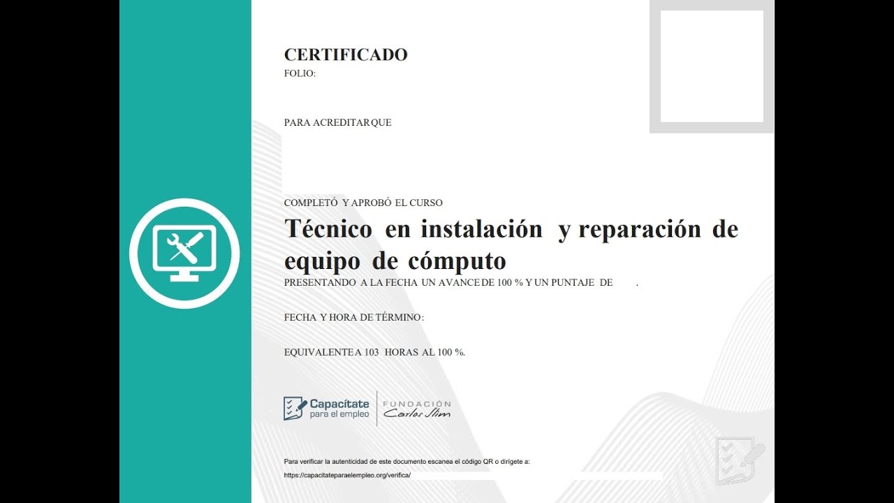 Técnico en instalación y reparación de equipo de cómputo de la página capacitateparaelempleo.org