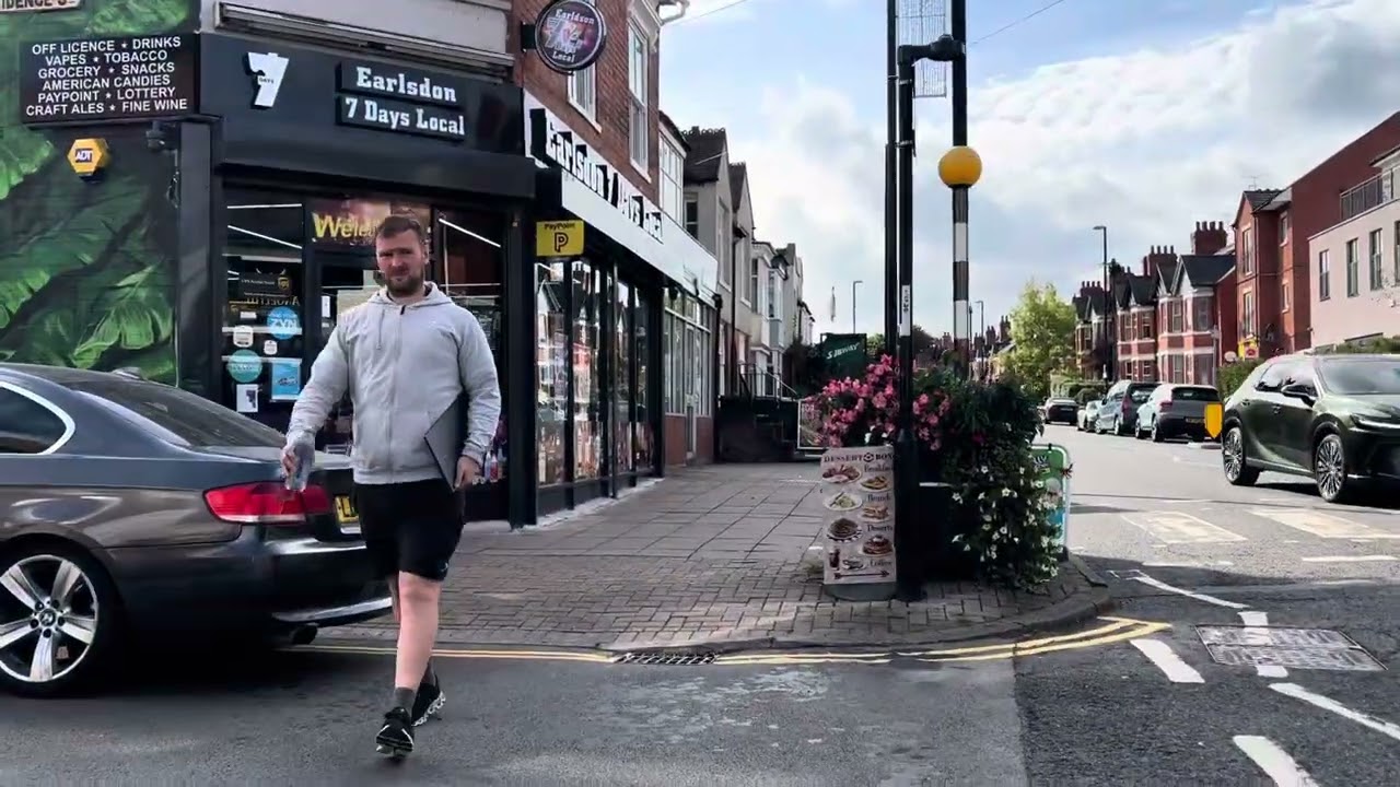 Coventry-walk up Earlsdon high street lovely restaurants and bars and coffee shops 