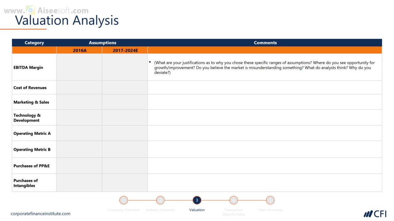 IB Pitchbook Valuation Analysis
