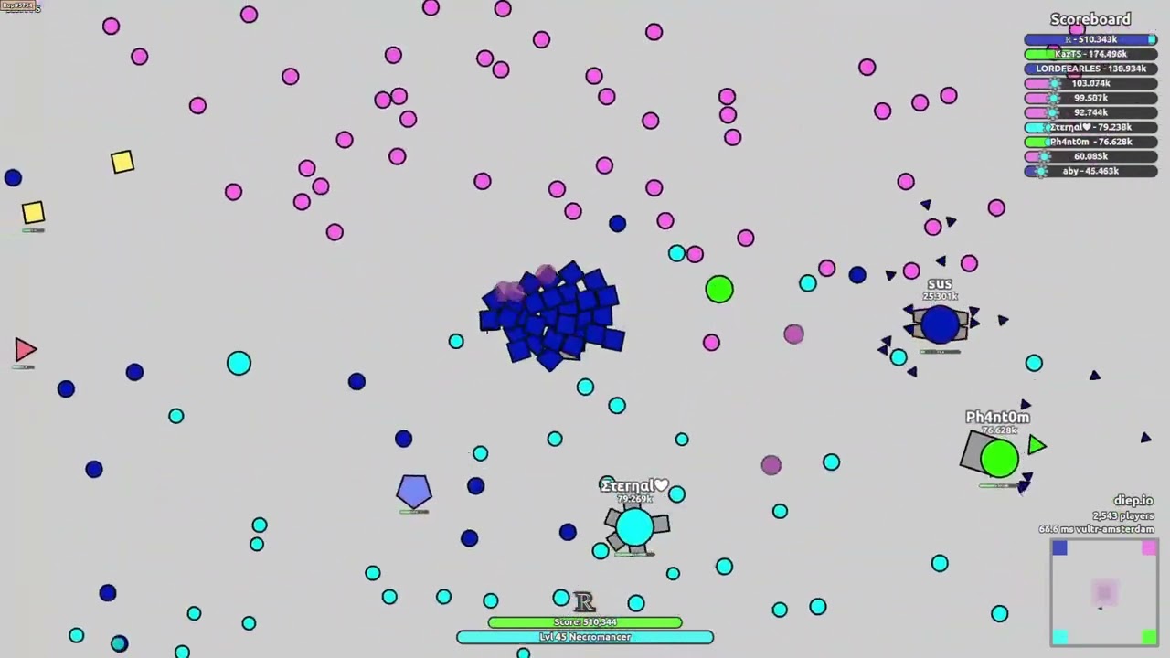 Diep.io | 510k Necro 4tdm & 504k Triple Shot 4tdm