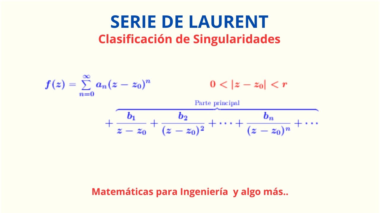 Clasificación de Singularidades con Serie de Laurent