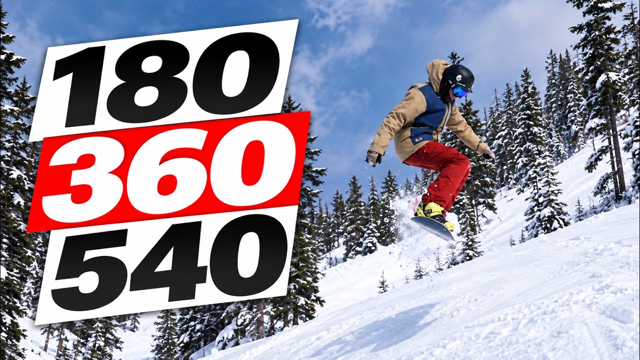 How To 180, 360 and 540 - Snowboarding Tricks