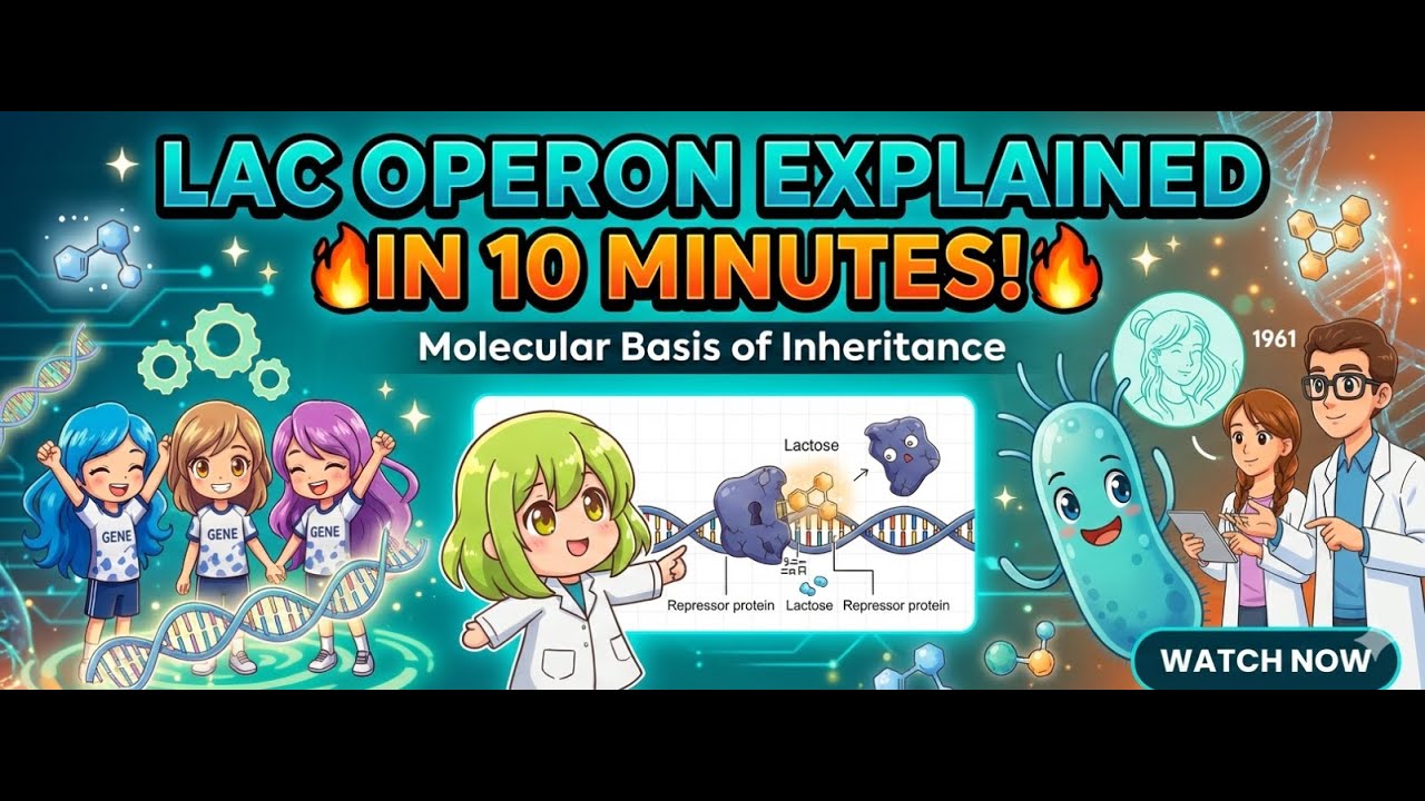 Lac Operon FULL CONCEPT😱| One Shot Revision | Class 12 Biology#pinnpostbiology