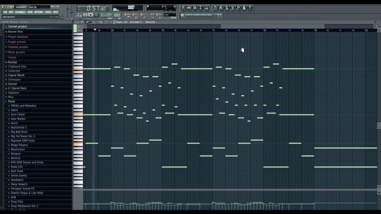 deadmau5 - Gula (Piano Intro + MIDI)