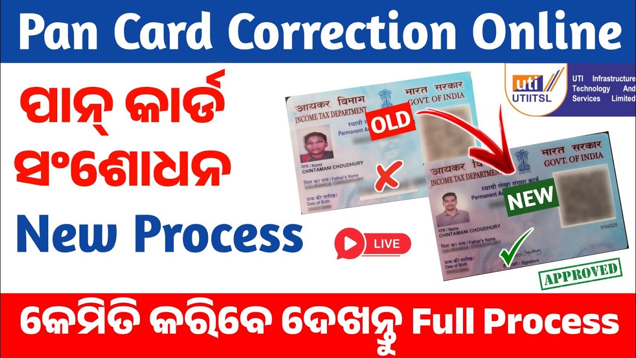 How To Correction Pan Card Online In Odia 2025 | How To Change Name, DOB, Other Details In PAN Card