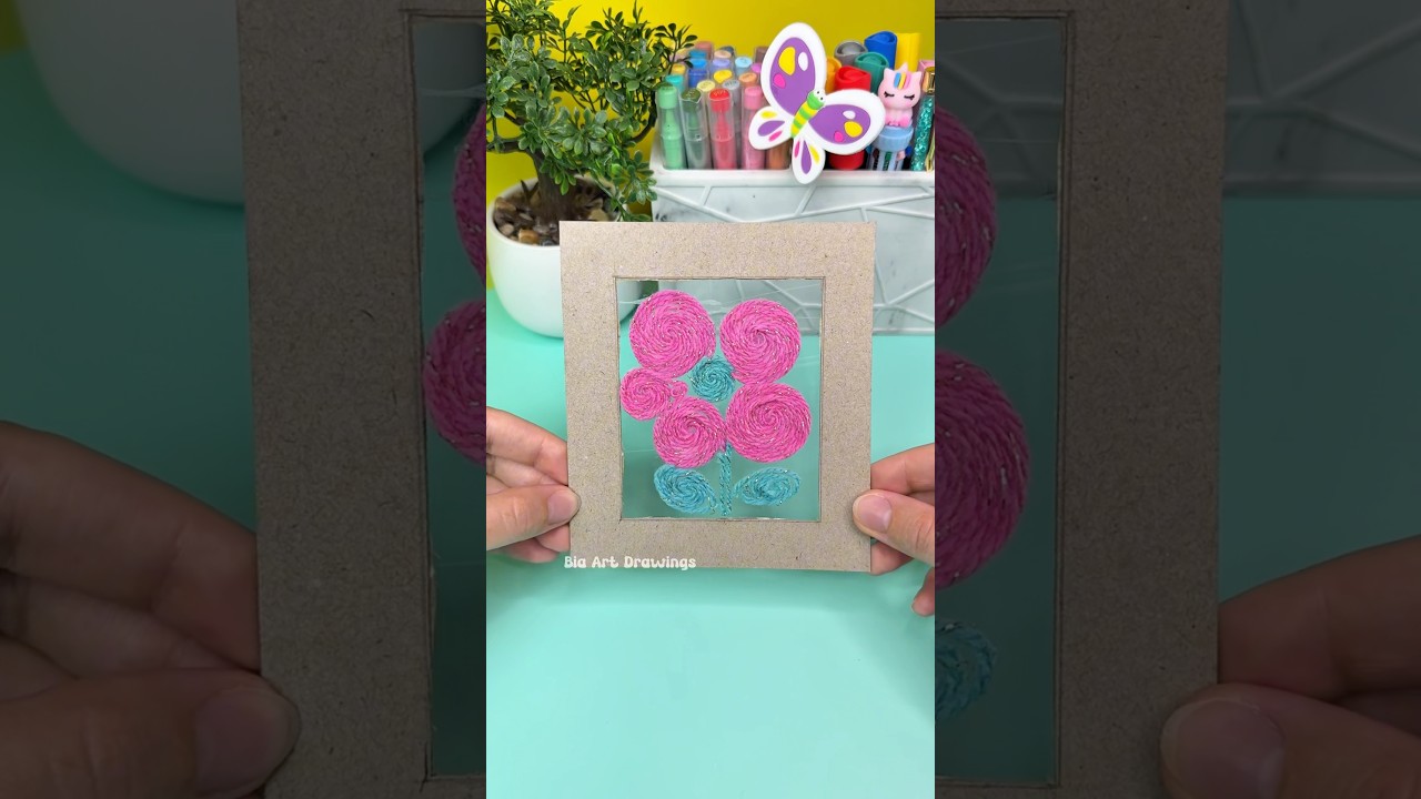 ✨Creative Art Craft with Yarn #shorts #creative #art