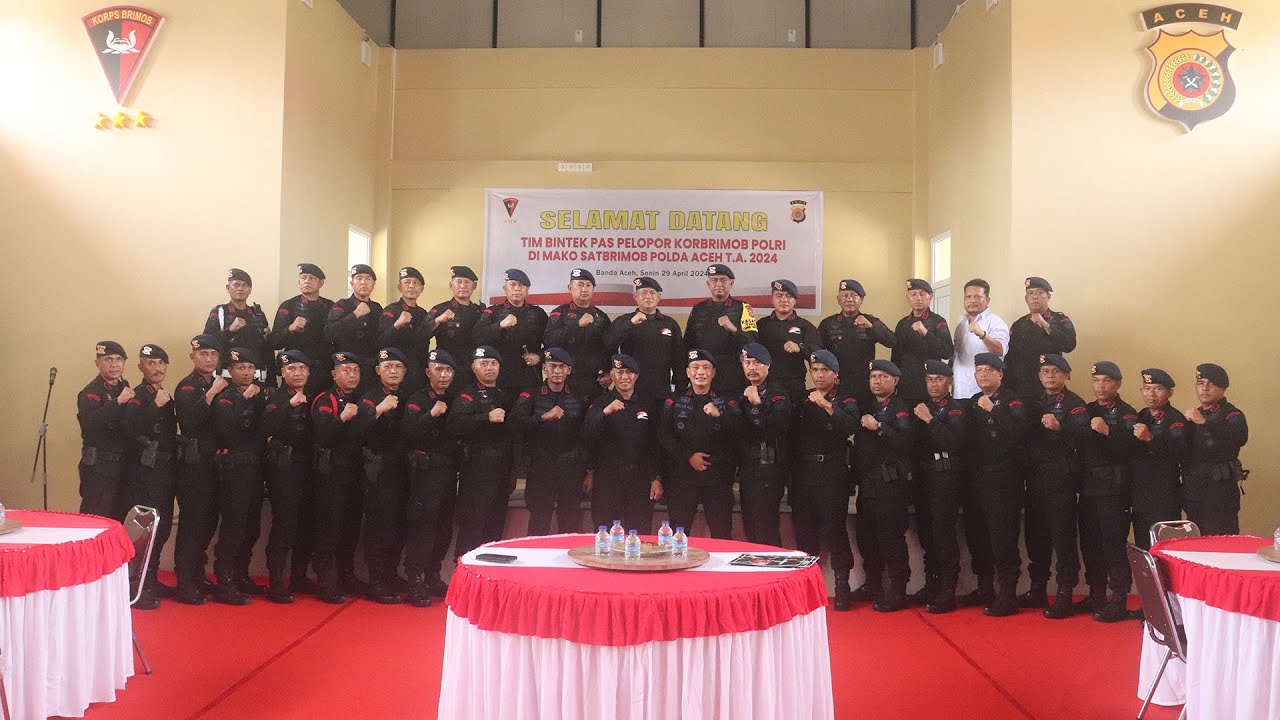 Kunjungan Tim Bintek Pas Pelopor Korpbrimob Polri di Satbrimob Polda Aceh