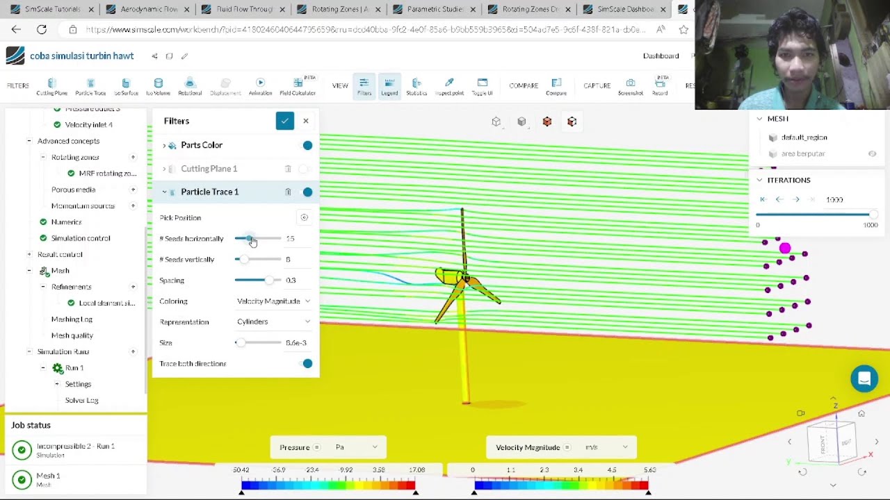 percobaan simulasi turbin angin hawt menggunakan simscale - live practice