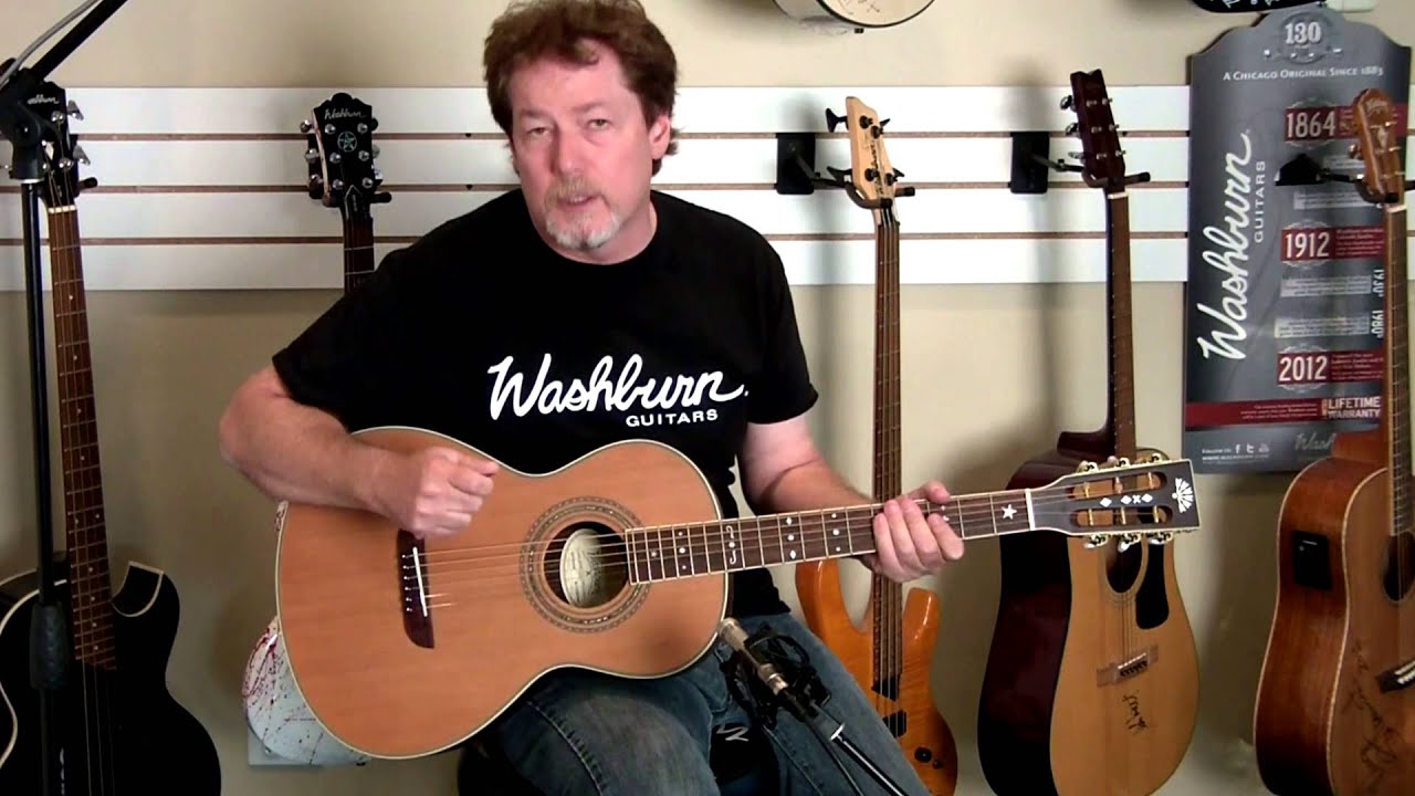 The Washburn WP26SNS Parlor Guitar