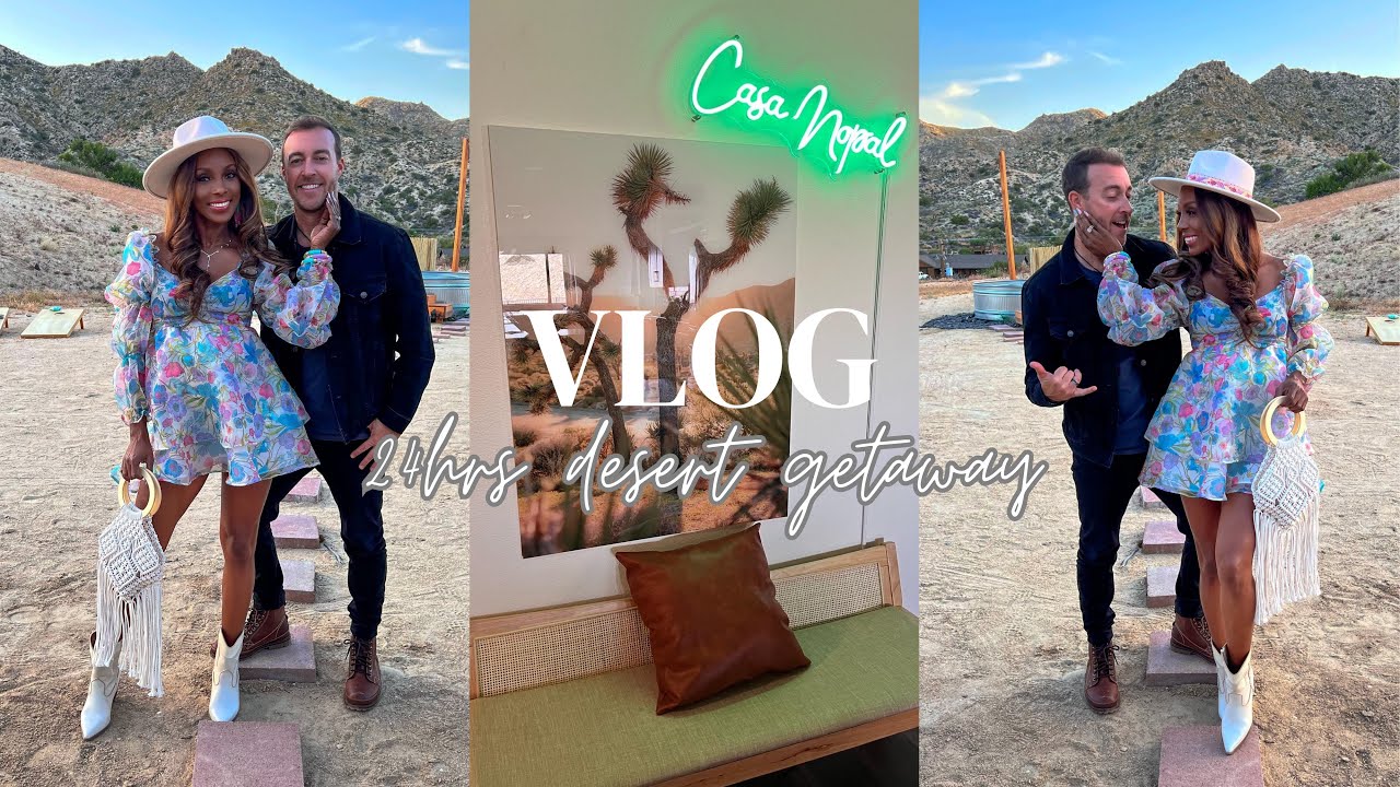 24hrs DESERT GETAWAY | cutest Airbnb tour, my first country music concert #couplevlog