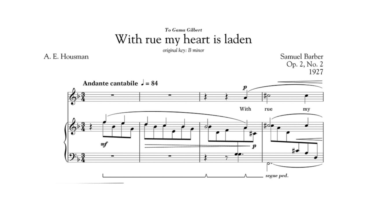Samuel Barber - Three Songs, Op. 2 - No. 2 