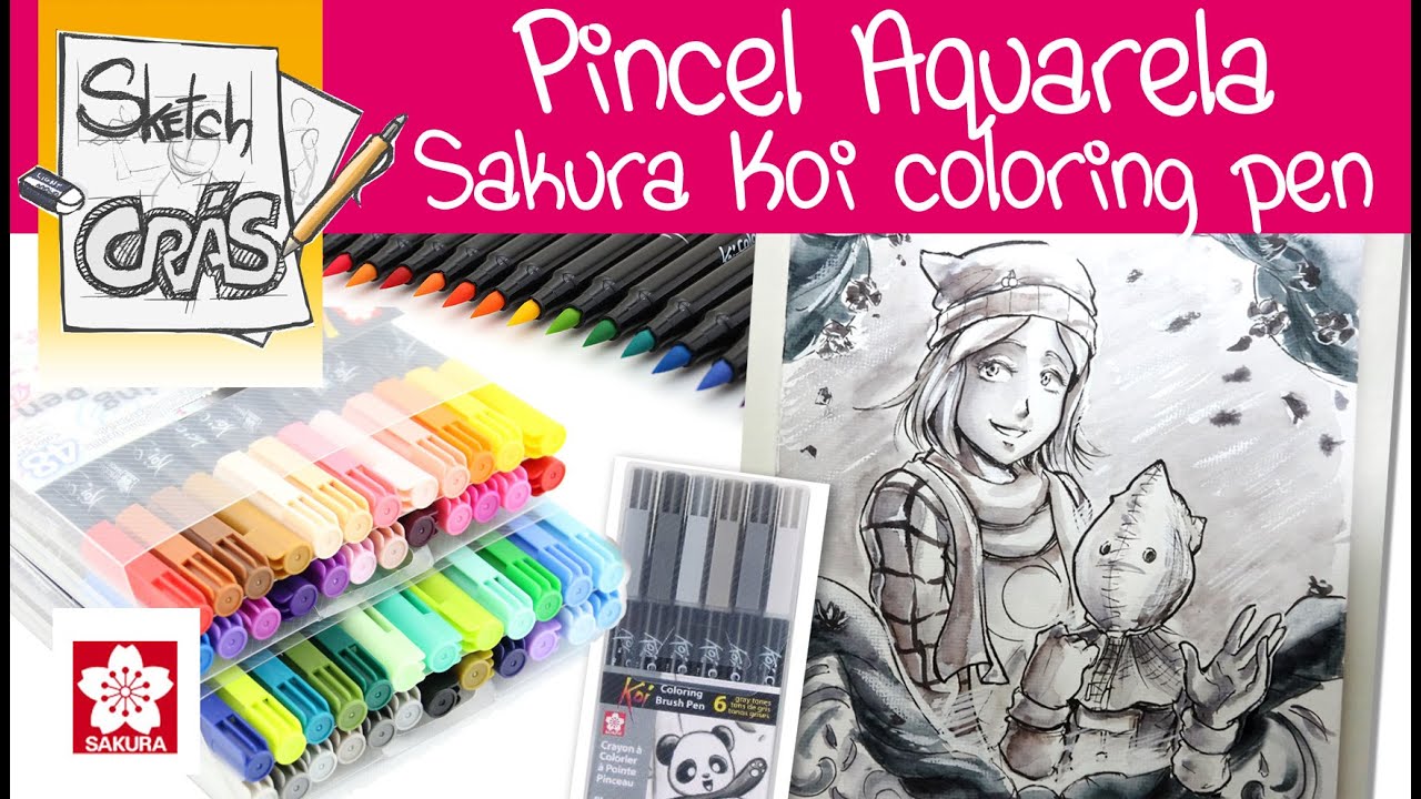 Pincel Aquarela KOI pen Sakura - Teste com desenho e análise
