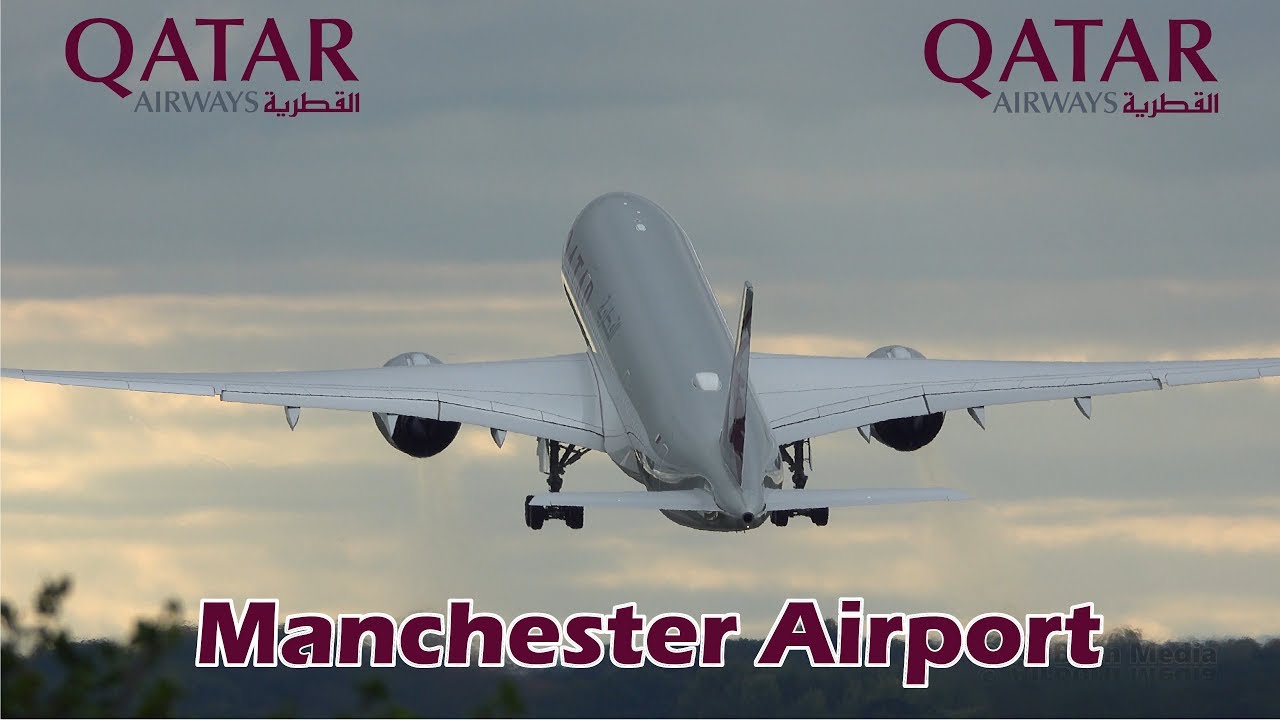 Qatar Airways Airbus A350 A7-AME QR27 QR28 Manchester Airport Landing Departure
