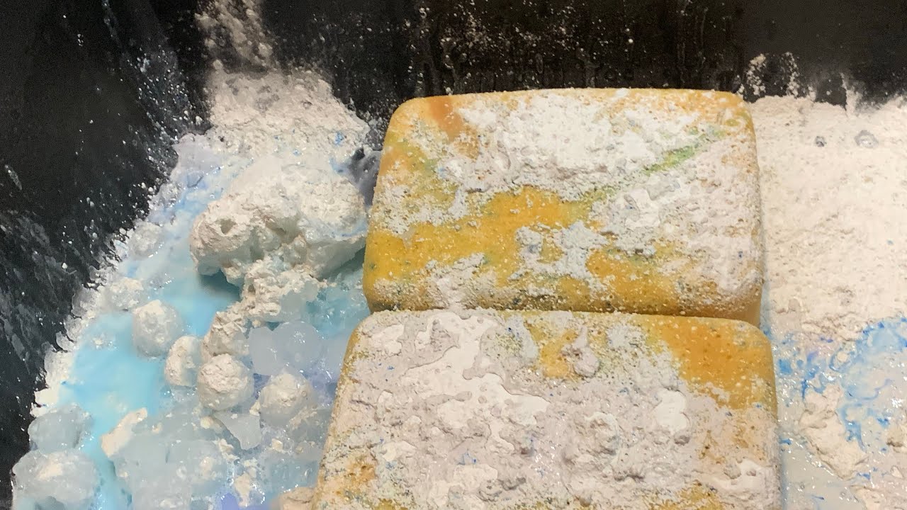 🌀🧊 3 LIQUIDS AND 5 CANS OF POWDER TURNED INTO PASTE AND MADE INTO CYLINDERS WITH ICE 🧊💜