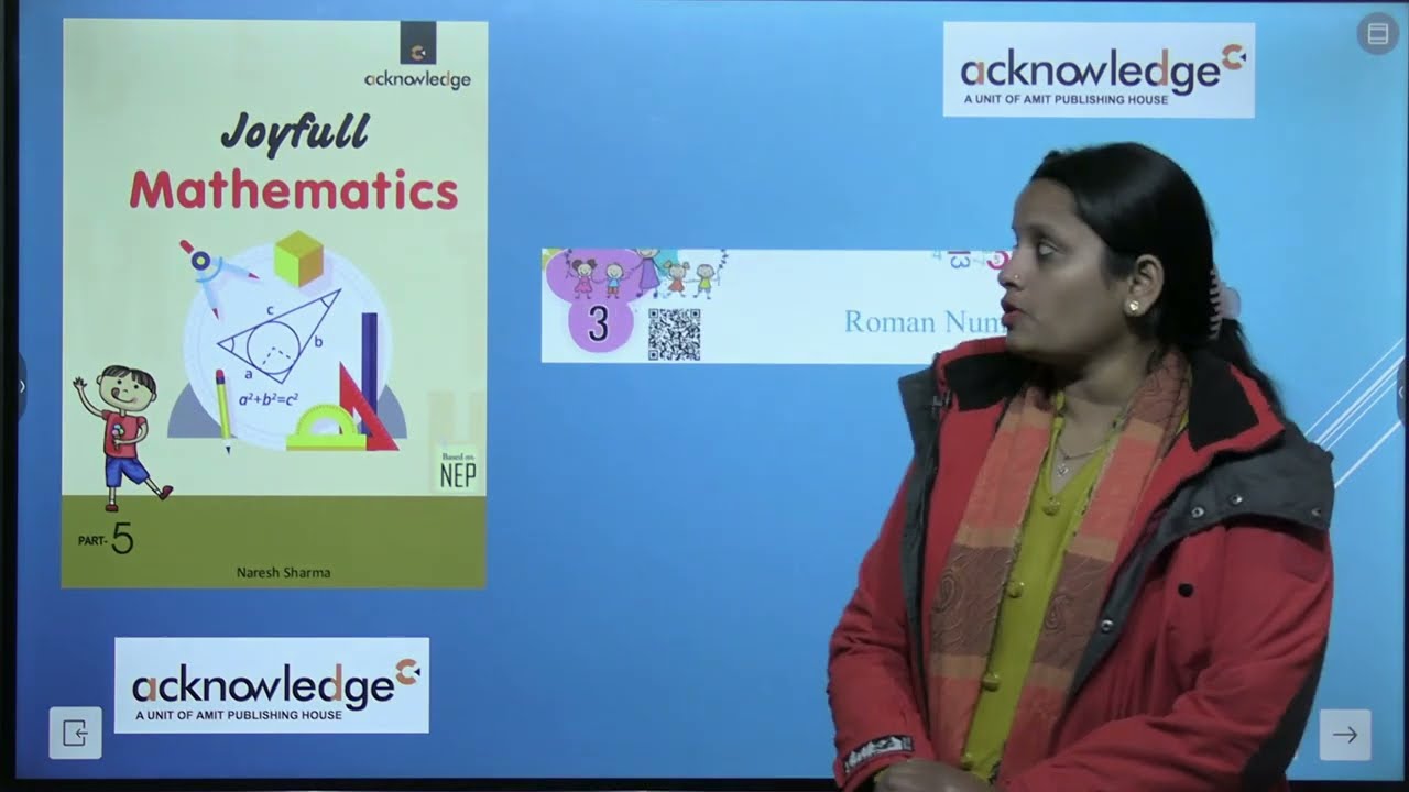 ACKNOWLEDGE JOYFULL MATHEMATICS CLASS 5 CHAPTER 3 ROMAN NUMERALS