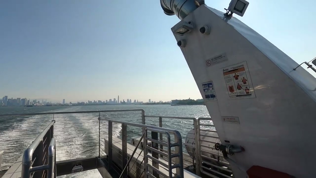 NYC Ferry, Pier 11 to Rockaway ride on upper level, 4K (june 18)