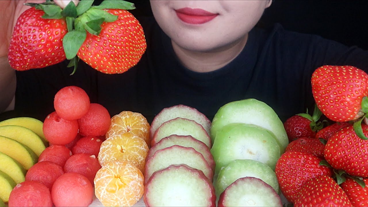 ASMR EATING FRUIT PLATTER. FRESH FRUIT. EXTREME CRUNCHY SOUNDS. ĂN TRÁI CÂY. NO TALKING. MAI ASMR