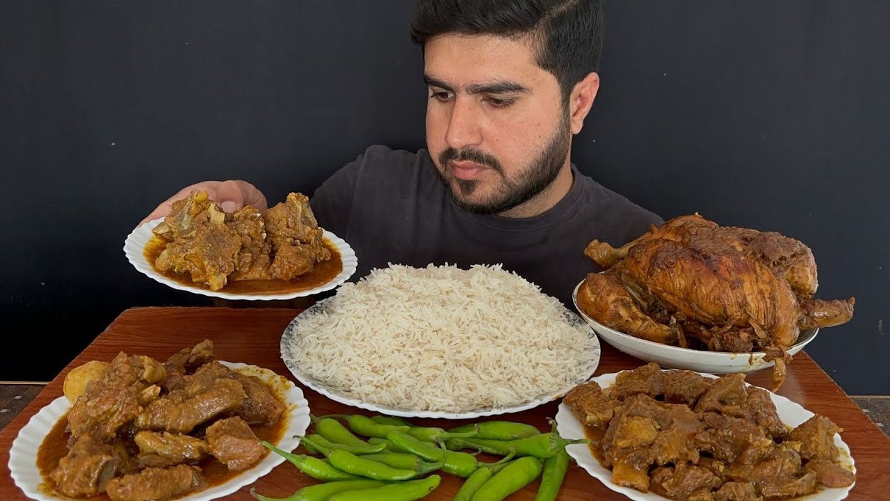 ASMR EATING SPICY MUTTON CURRY+WHITE RICE || REAL MUKBANG(NO TALKING)