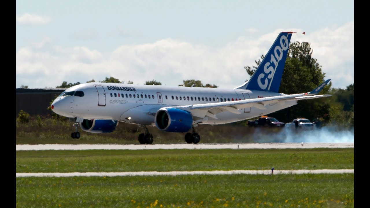 Bombardier CS100 maiden flight in Montreal