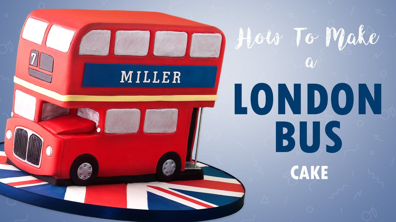 Vintage London Double Decker Bus Cake Tutorial | How To | Cherry School