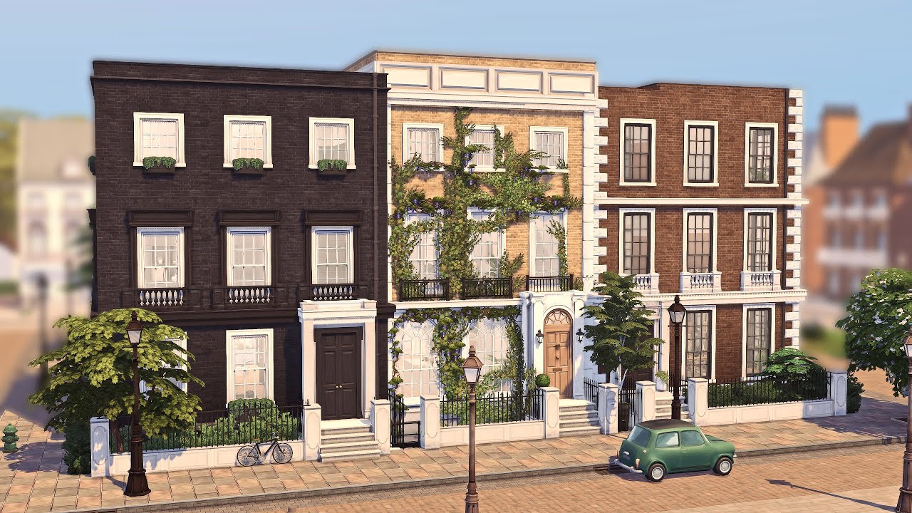 LONDON TOWNHOUSES | Sims 4 Speed Build (Stop Motion)