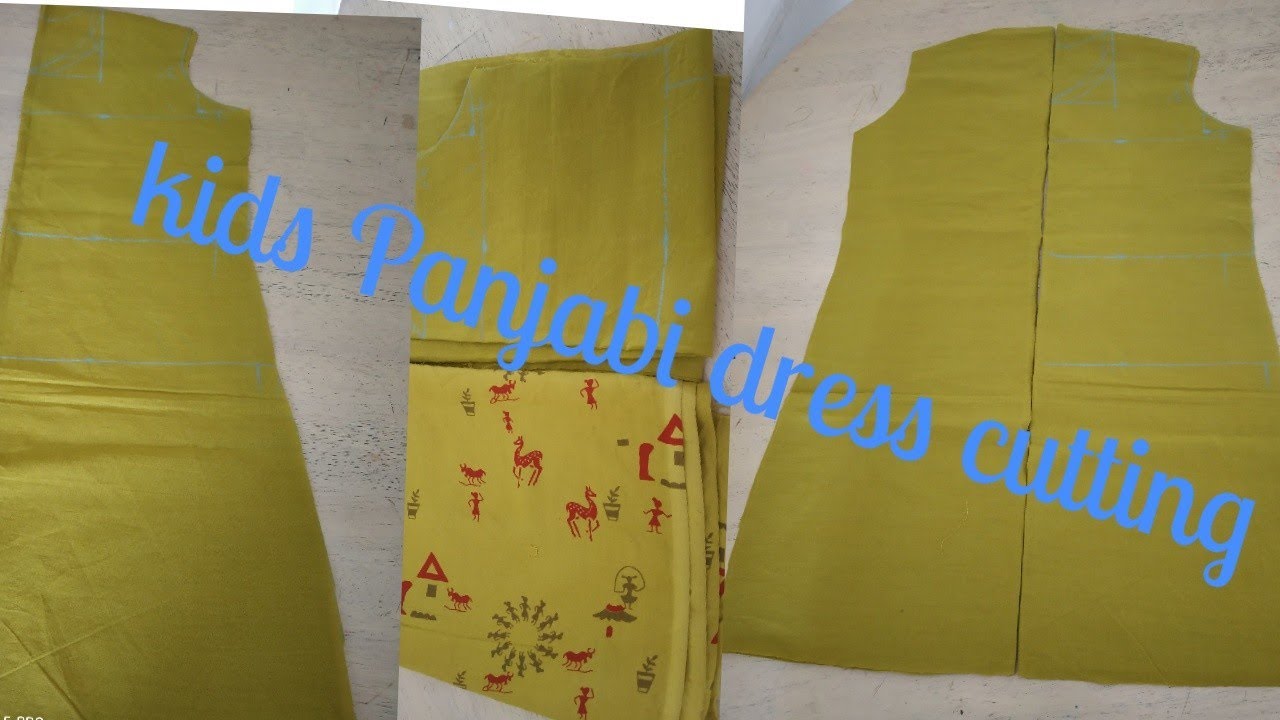 Kids Punjabi dress cutting in telugu