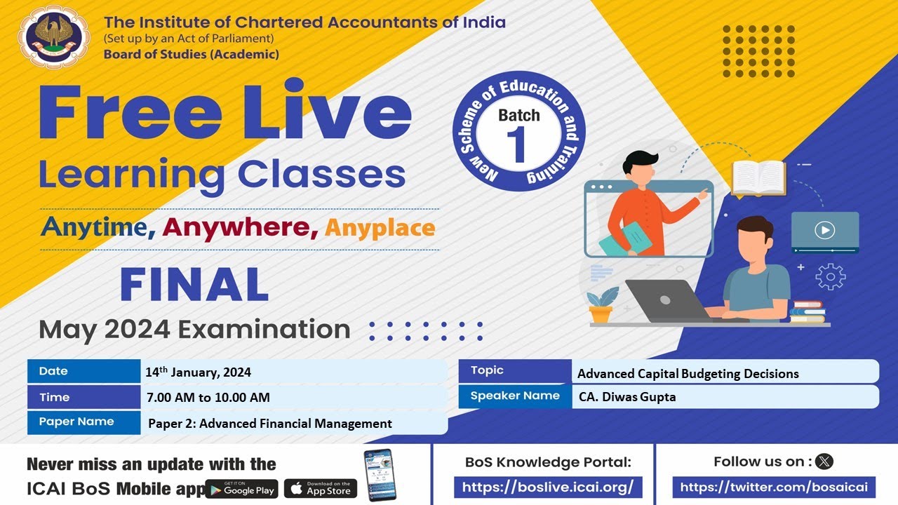 Final Paper 2: AFM | Topic: Advanced Capital Budgeting Decisions | Session 1 | 14 Jan, 2024