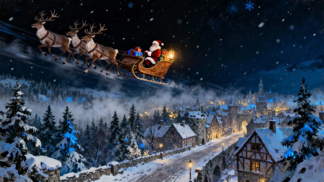 Santa’s Sleigh Ride POV 🎅 | 30 Min Christmas Ambience | Magical Relaxing Loop