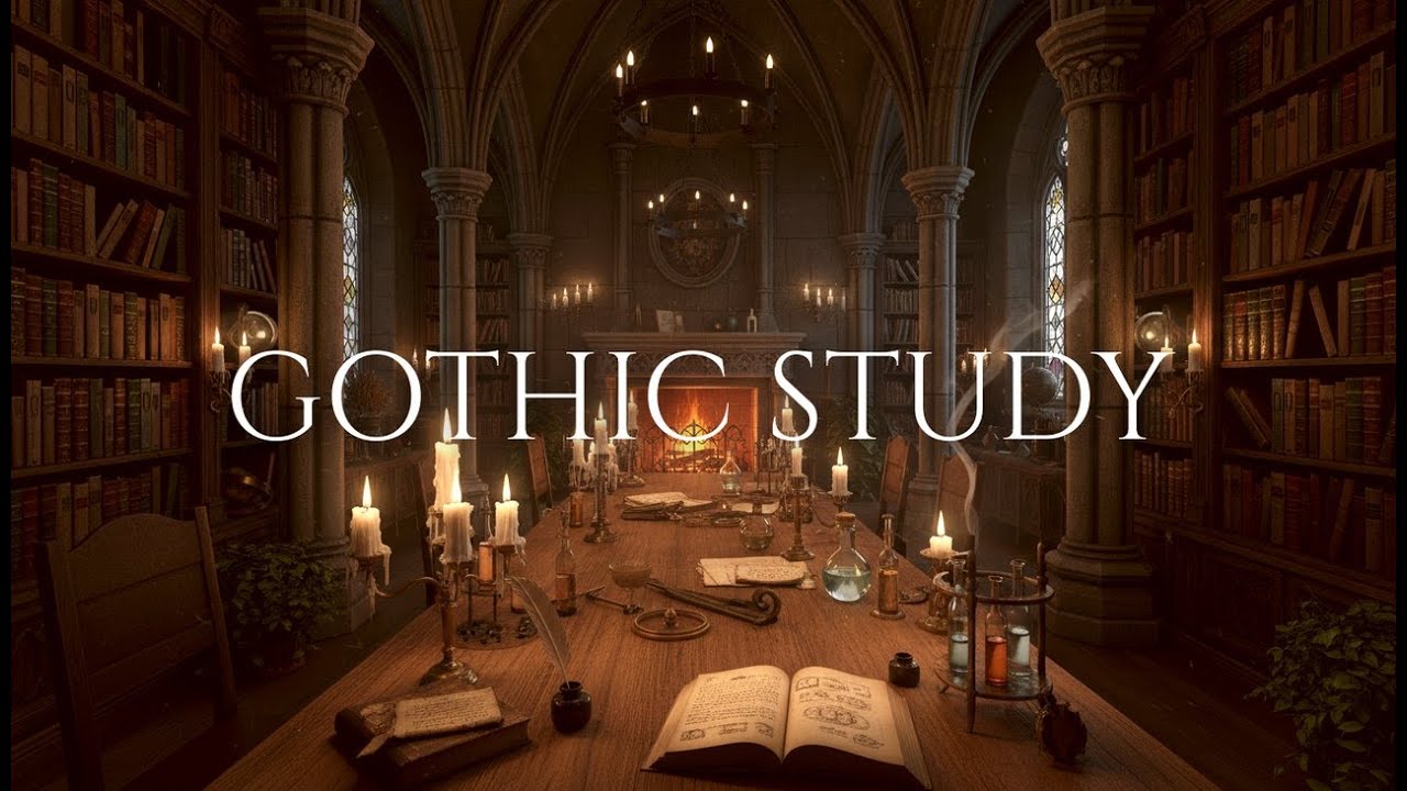 Victorian Gothic Library | Cozy Study & Sleep Ambience (4K)