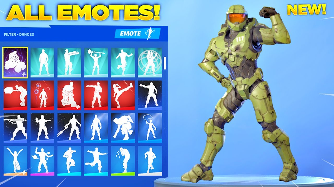 Fortnite MASTER CHIEF SKIN with All my Fortnite Dances & Emotes! (Fortnite Chapter 2 Season 5)